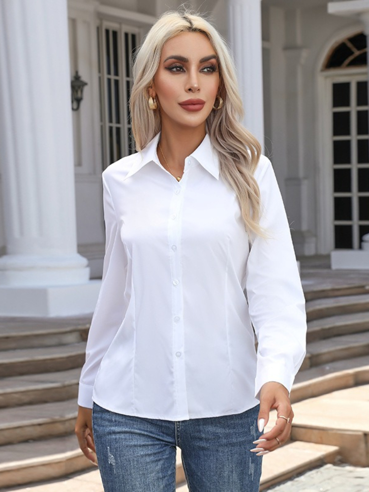 Nouvelles chemises et chemisiers élégants pour femmes printemps-été, cardigan rétro décontracté à manches longues, hauts amples pour le bureau, vêtements féminins tendance