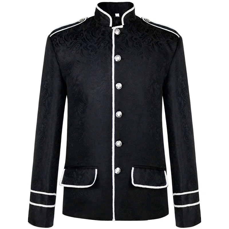 Costume de la Renaissance médiévale pour hommes, manteau court à simple boutonnage, Blazer militaire gothique, uniforme victorien Steampunk, 2025