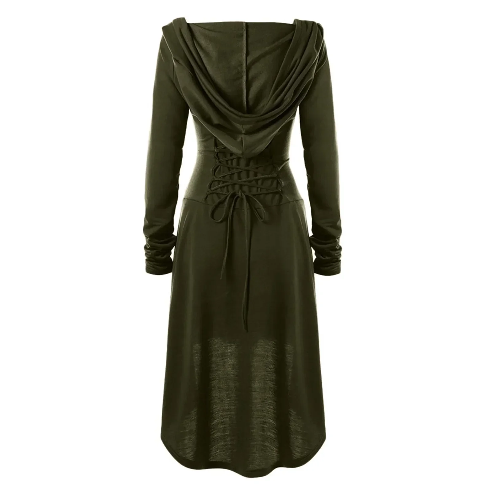 Costumes d'archer de la Renaissance, Cosplay médiéval, Robe à capuche, pull à lacets, longue Cape, fête d'halloween
