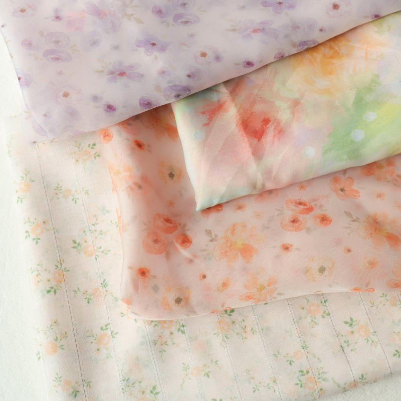 Tissu de jupe en Organza imprimé voile doux 140x50cm, hauts de robe florale, vêtements pour enfants, tissu de couture de haute qualité pour femmes