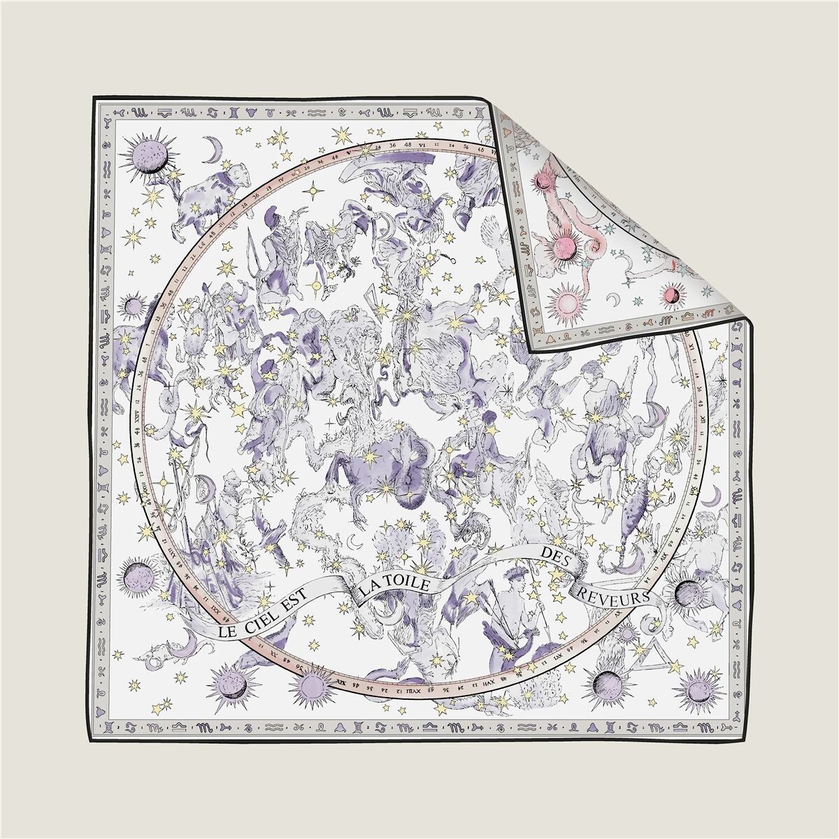 Écharpe en soie double face bicolore 90×90cm à chevrons, ourlet roulotté à la main, mode polyvalente