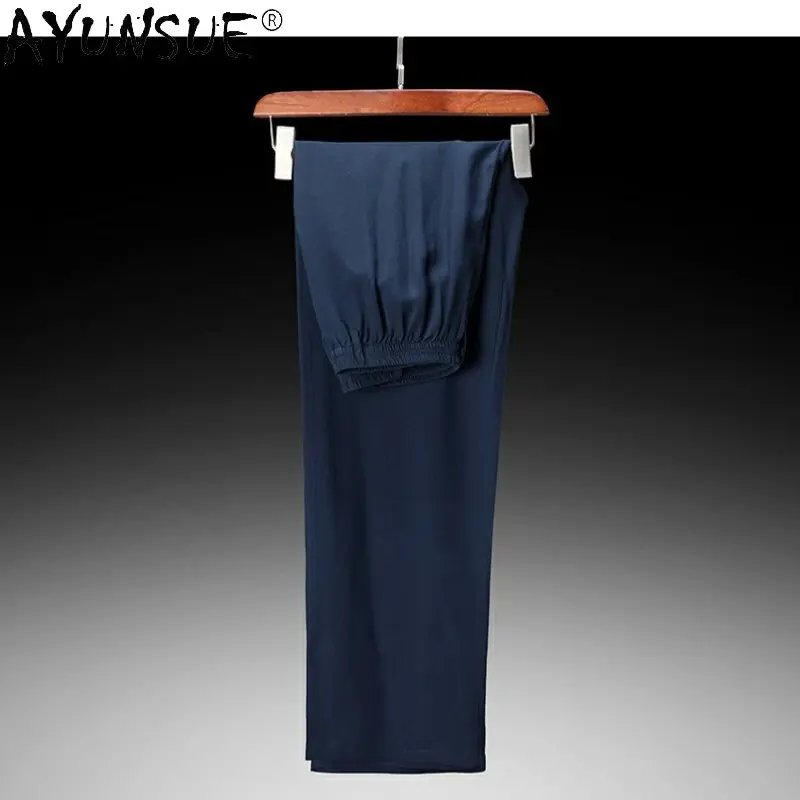 Mulberry Real InjfjMen-Vêtements d'été pour hommes, pantalons taille moyenne, pantalons droits à taille élastique, 100%