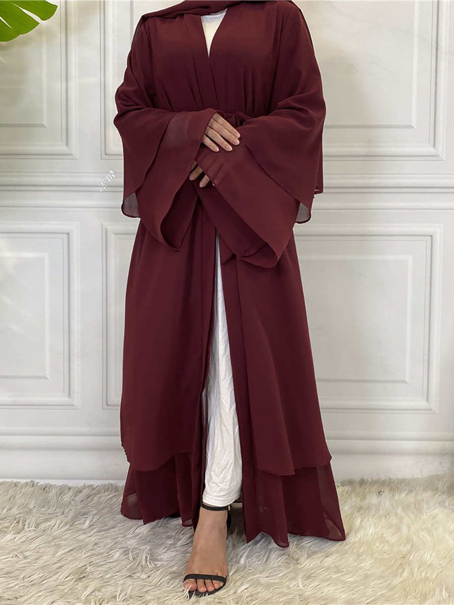 Chaomeng – Robe de Ramadan en mousseline de soie, Abaya, dubaï, turquie, Kaftan musulman pour femmes, Kimono modeste, Caftan Marocain, vêtements islamiques