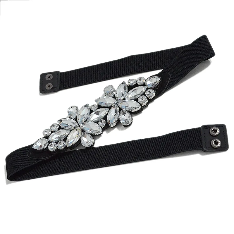 Ceintures élastiques incrustées de biscuits pour femmes, ceinture de robe jumelée, CitroSmall, décoratif, populaire, à la mode