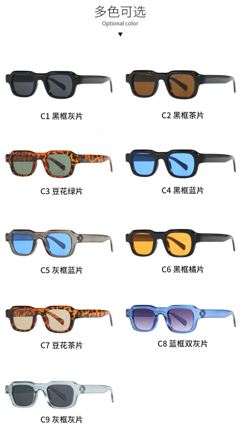Nouvelles Lunettes de Soleil Carrées Vintage pour Femmes et Hommes, Lunettes de Soleil Rectangulaires de Marque, Lunettes Ovales pour Hommes et Femmes