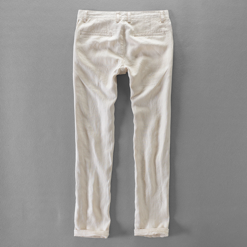 100% qualité pur lin pantalons décontractés hommes marque pantalons longs hommes affaires mode Pantalon pour hommes pantalons Pantaloni Un Pantalon