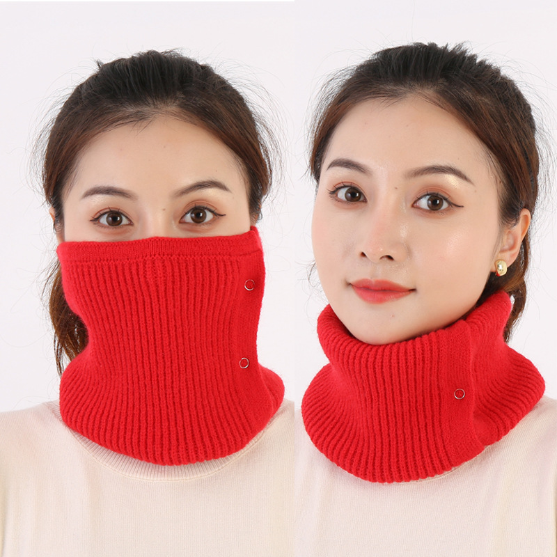 Écharpe tricotée chaude pour hommes et femmes, couvre-chef, boucle en cuivre, faux col en laine, élastique, pour garder le cou, T39
