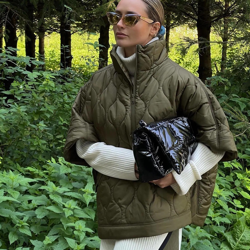 Veste matelassurera en coton Everak pour femme, manteau chaud, fermeture éclair, hiver