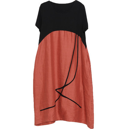 Robe d'été coréenne en coton et lin pour femmes, vêtement à col rond, à la mode, pour documents d'abonnés, GGF008