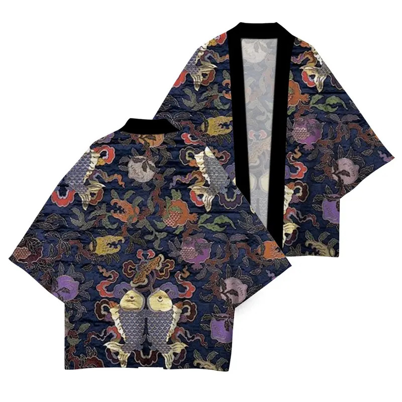 Vêtements traditionnels japonais, nouvelle collection été, protection UV, kimono de haute qualité, kimono décontracté ample, imprimé motif glycine, XXS-4XL