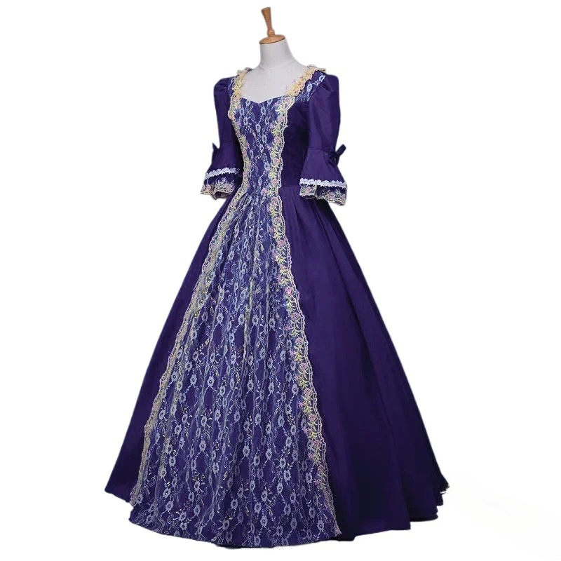Kyomi Robe Renaissance médiévale dentelle victorienne demi manches princesse gothique Cosplay robes de bal de mariage de luxe Costume d'Halloween