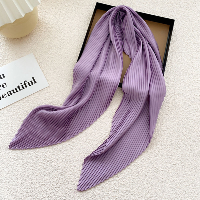 Femmes Foulard carré maigre ruban tête cou petit plissé cheveux cravate bande Foulard Satin Foulard foulards Foulard foulard