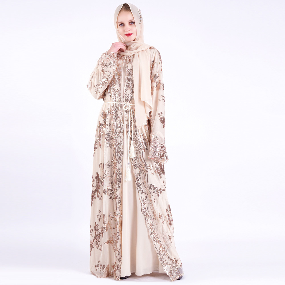 Abaya-Robe de ramadan en polyester pour femmes musulmanes, vêtements islamiques, hijab, caftan, Pakistan, turc, nouvelle collection