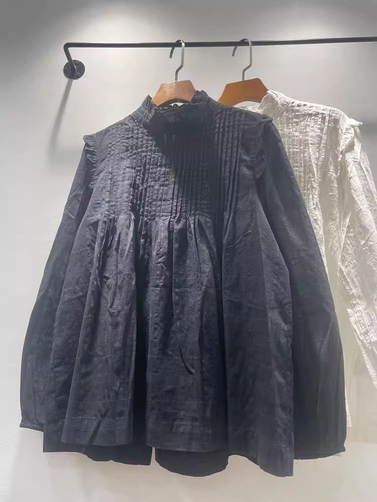 Chemisiers à manches longues pour femmes, chemises élégantes et chics, Stand UR, blanc, noir, médicaments pour dames, automne