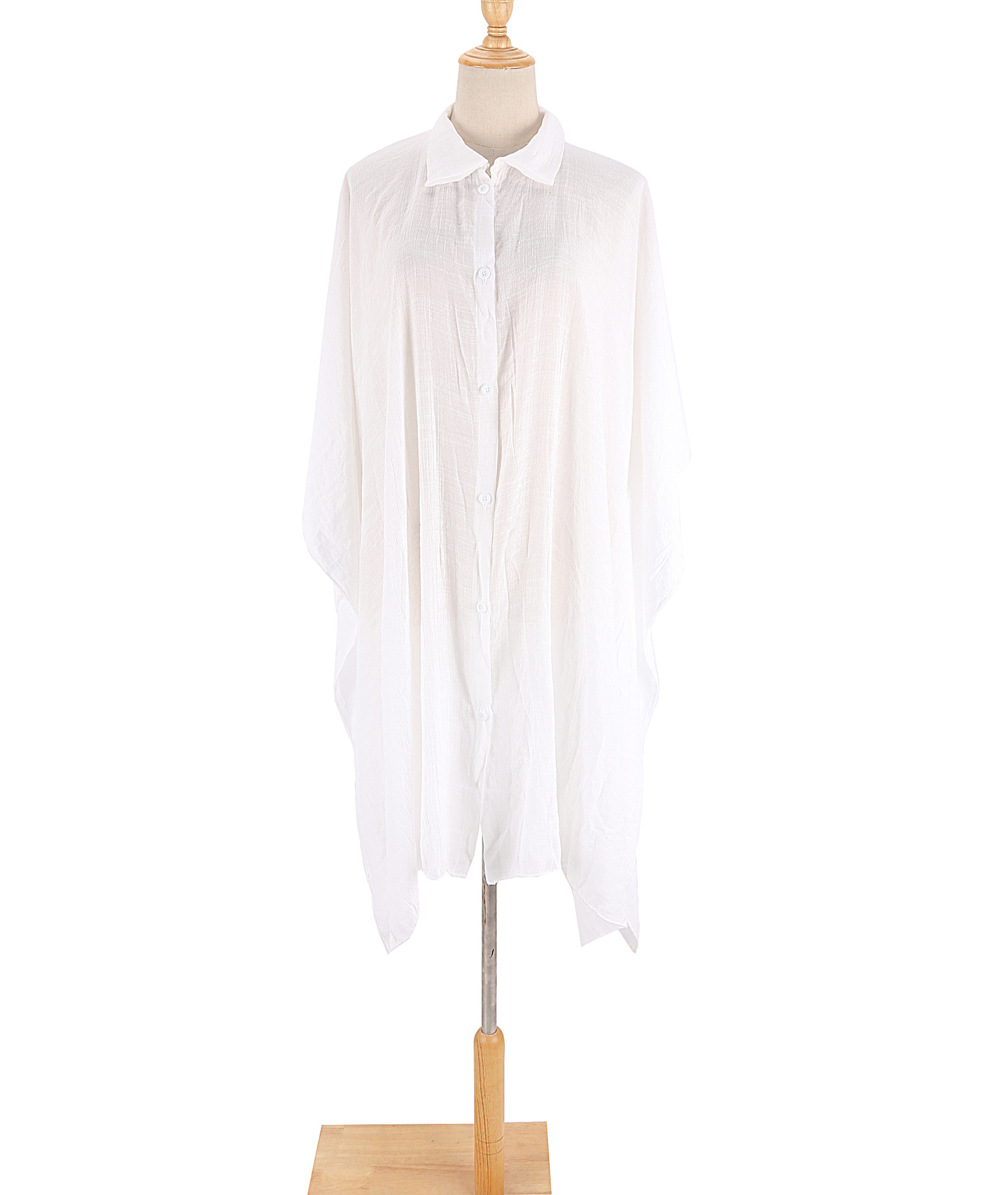 Robe de plage à boutons pour femmes, tunique en coton de bambou, bikini adt, vêtements de plage, cardigan, vacances