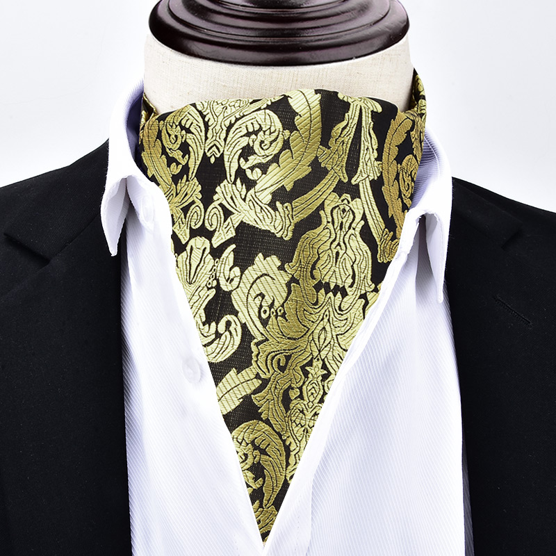 Écharpe pour homme 1 pièce pour le printemps, l'automne et l'hiver, écharpe Ascot rétro à motif floral, écharpe de costume de style britannique, écharpe de col de chemise, chaude