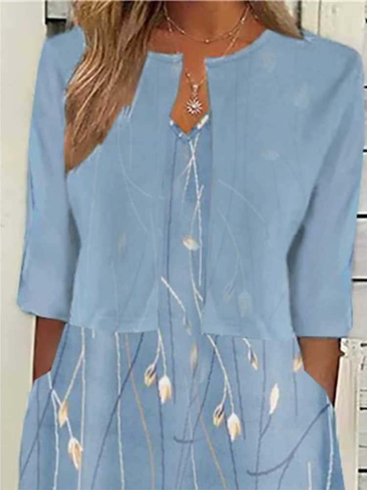 Robe à imprimé floral à col en V pour femmes, ensemble d'été en fibre bohème et cardigan, petit manteau imbibé, robe de plage décontractée, tenues 2 pièces