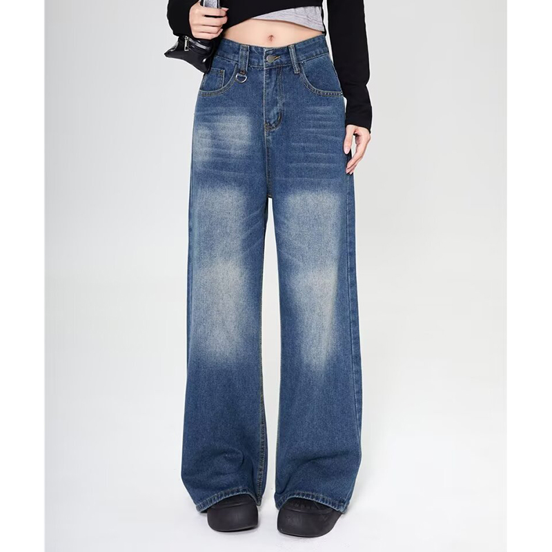 Été hommes Baggy jean unisexe Vintage Style américain droit jambe large Denim pantalon marque de mode offre spéciale pantalon décontracté