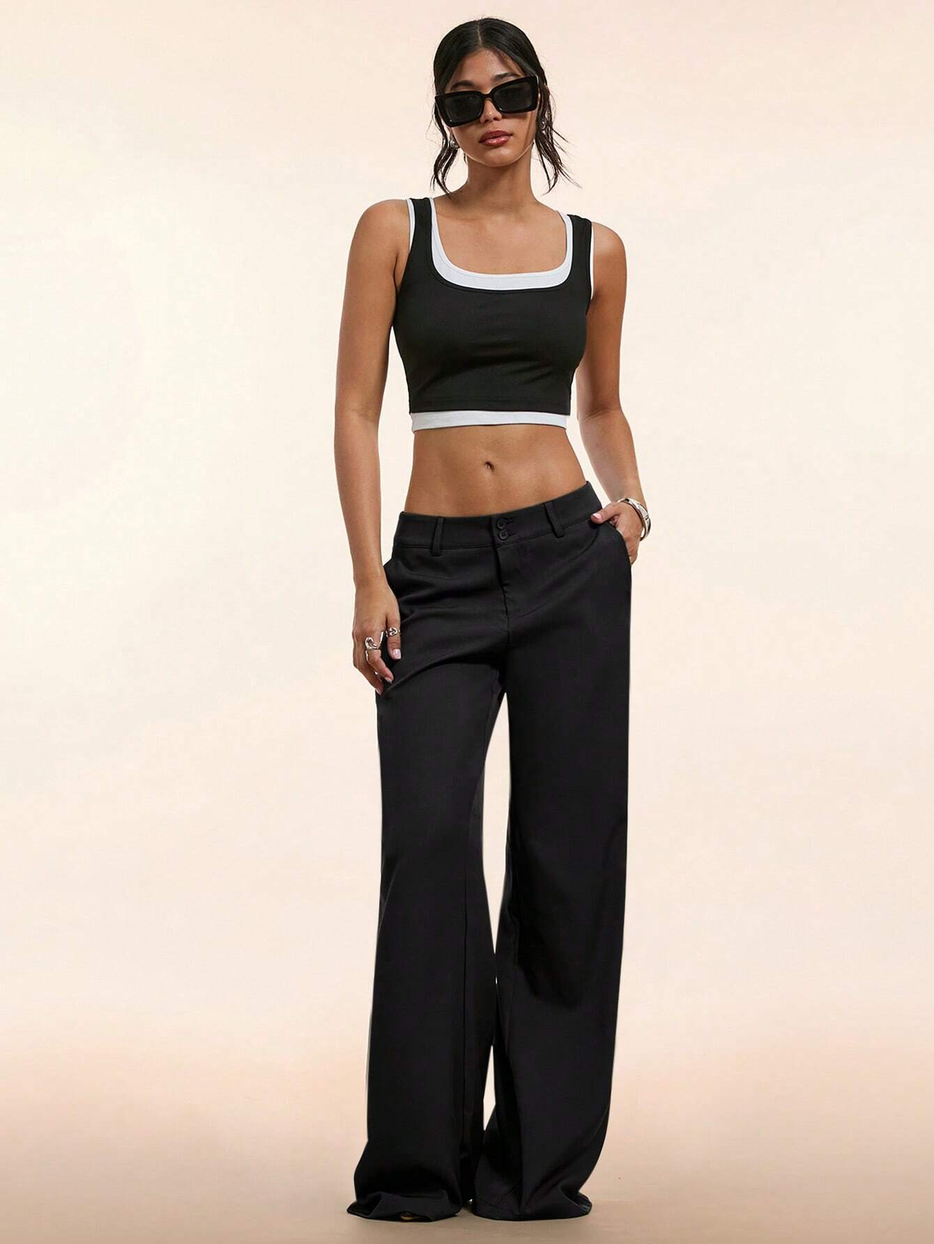 Pantalon élégant taille basse pour femmes, personnalisé, léger, évasé, décontracté, côtelé, jambes larges, pantalon de nettoyage, Streetwear 2025