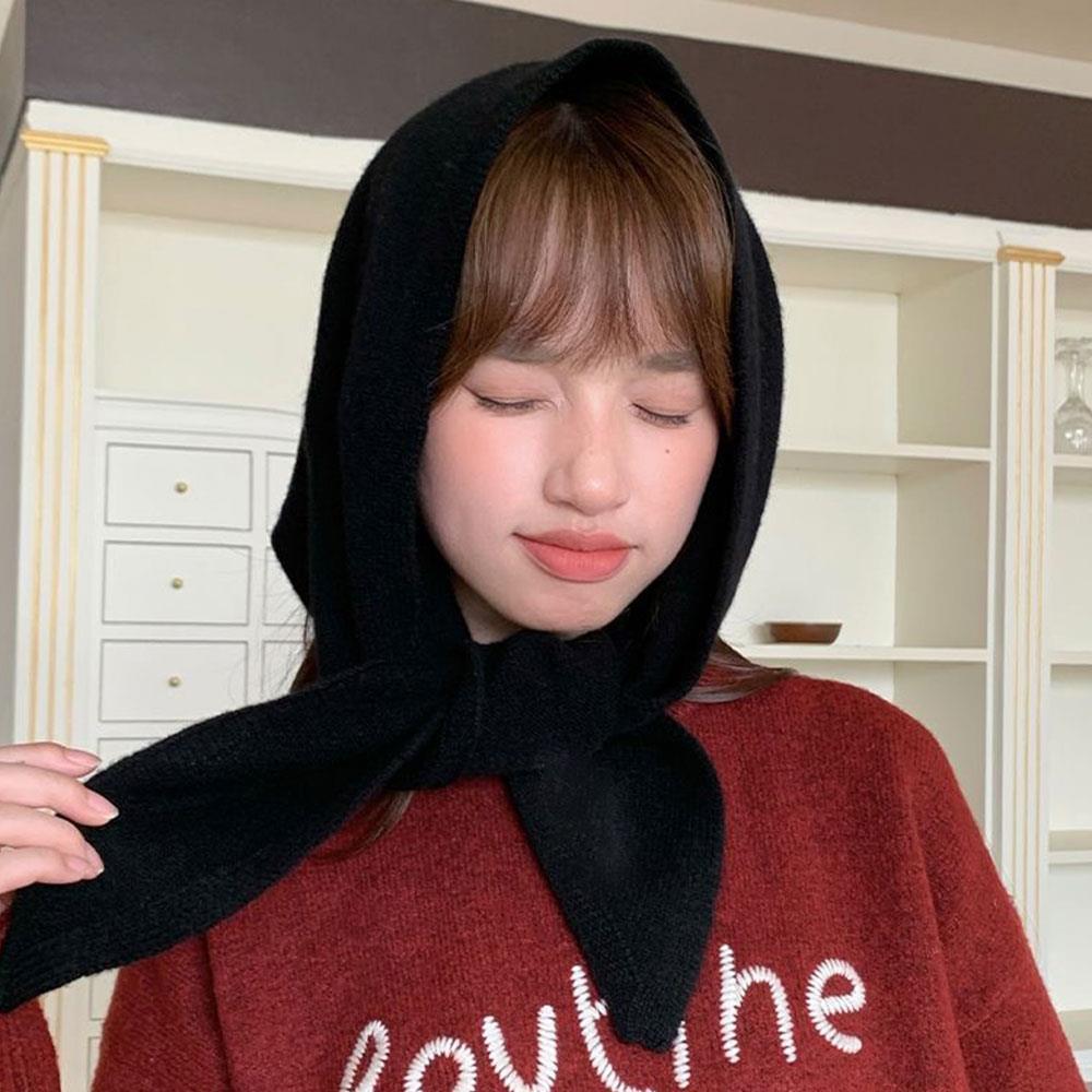 Écharpe triangulaire tricotée en laine de Style coréen pour femme, foulard chaud d'hiver, châle multifonctionnel, enveloppe pour cheveux