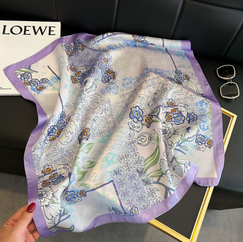 Foulards carrés en soie simples pour femmes, 70cm, Bandana en Satin imprimé, bandeau pour cheveux, châle, foulard, Hijab, cadeau de fête, nouvelle collection