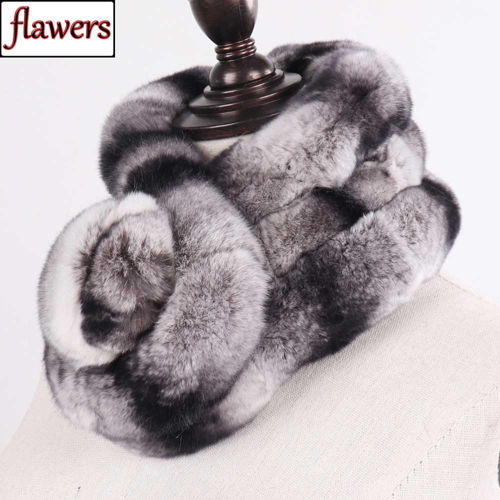 Hiver femmes 100% véritable Rex lapin fourrure écharpe naturel chaud Rex lapin fourrure anneau silencieux dame qualité Rex lapin fourrure foulards