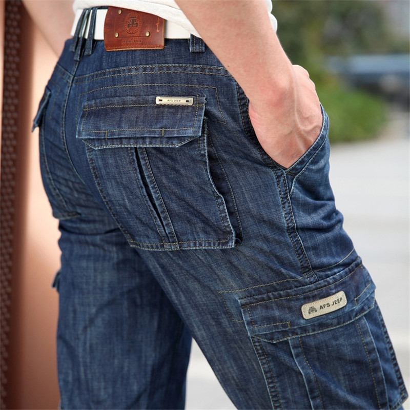 Jean Cargo pour hommes, grande taille 29-40 42 44, décontracté, multi-poches, vêtements masculins, pantalon en Denim, 2023