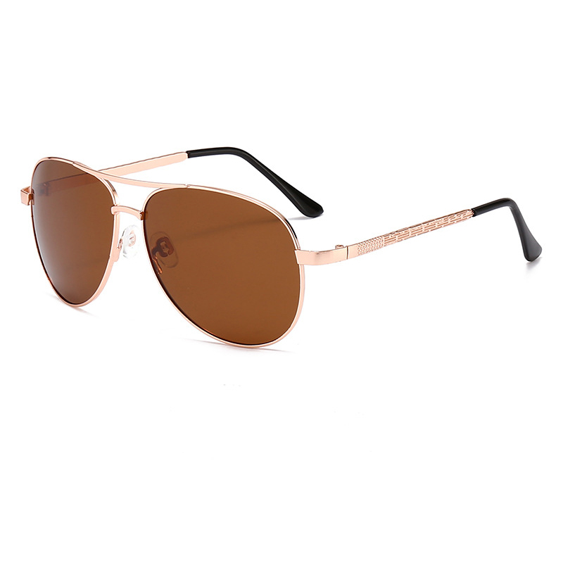 Lunettes de soleil polarisées pour hommes, design de marque, grande monture, pour la conduite automobile, la pêche, marron, mode vintage, lunettes de protection