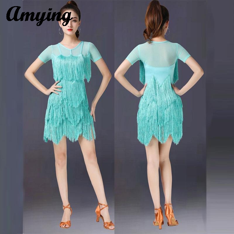 Tenue de danse latine pour femmes, tenue d'entraînement, robe Sexy d'entraînement, ensemble professionnel, tenue de Performance à franges multicouches, nouvelle collection