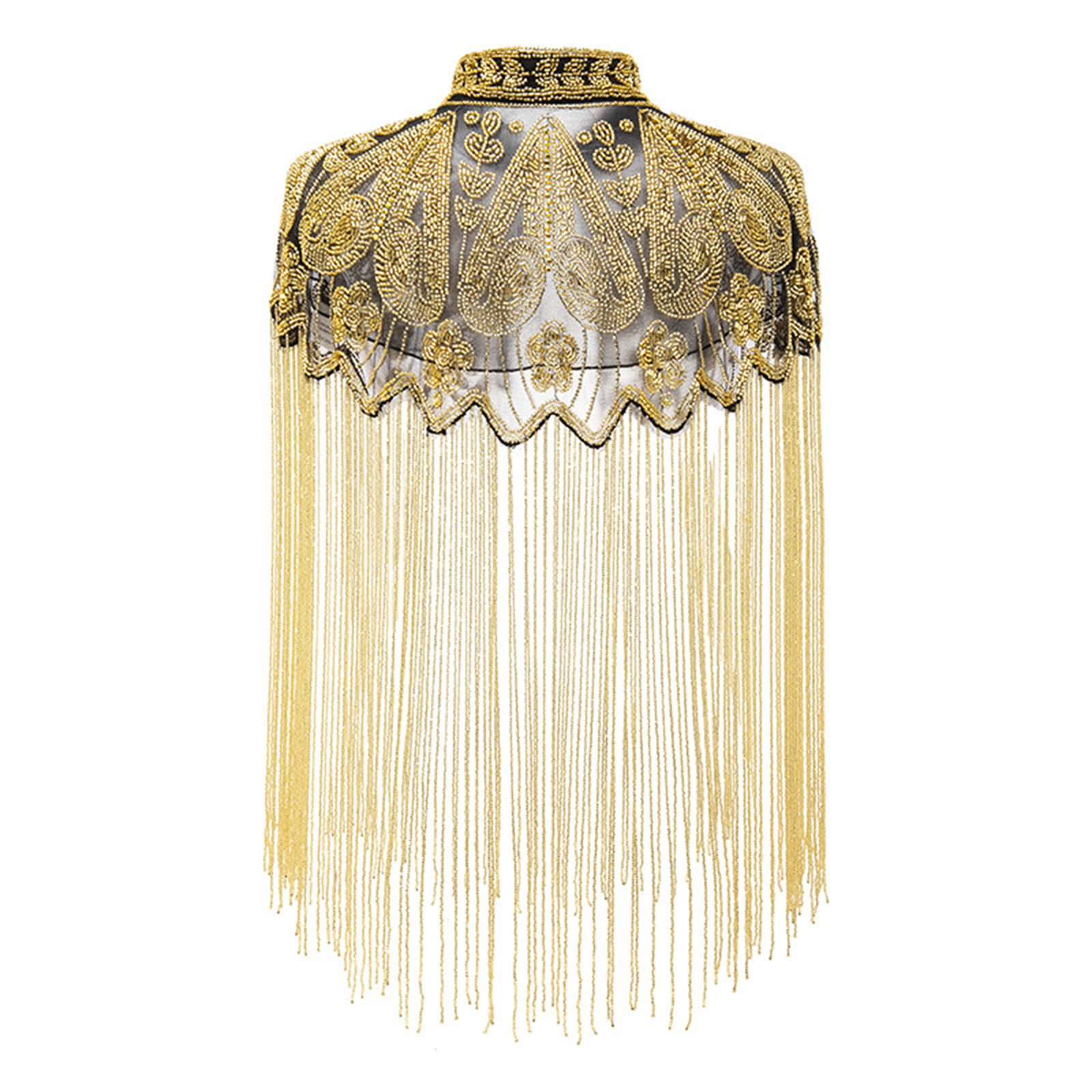 Cape de soirée à paillettes et perles pour femmes, châle à franges, robes à clapet, décor artistique pour fête de mariage