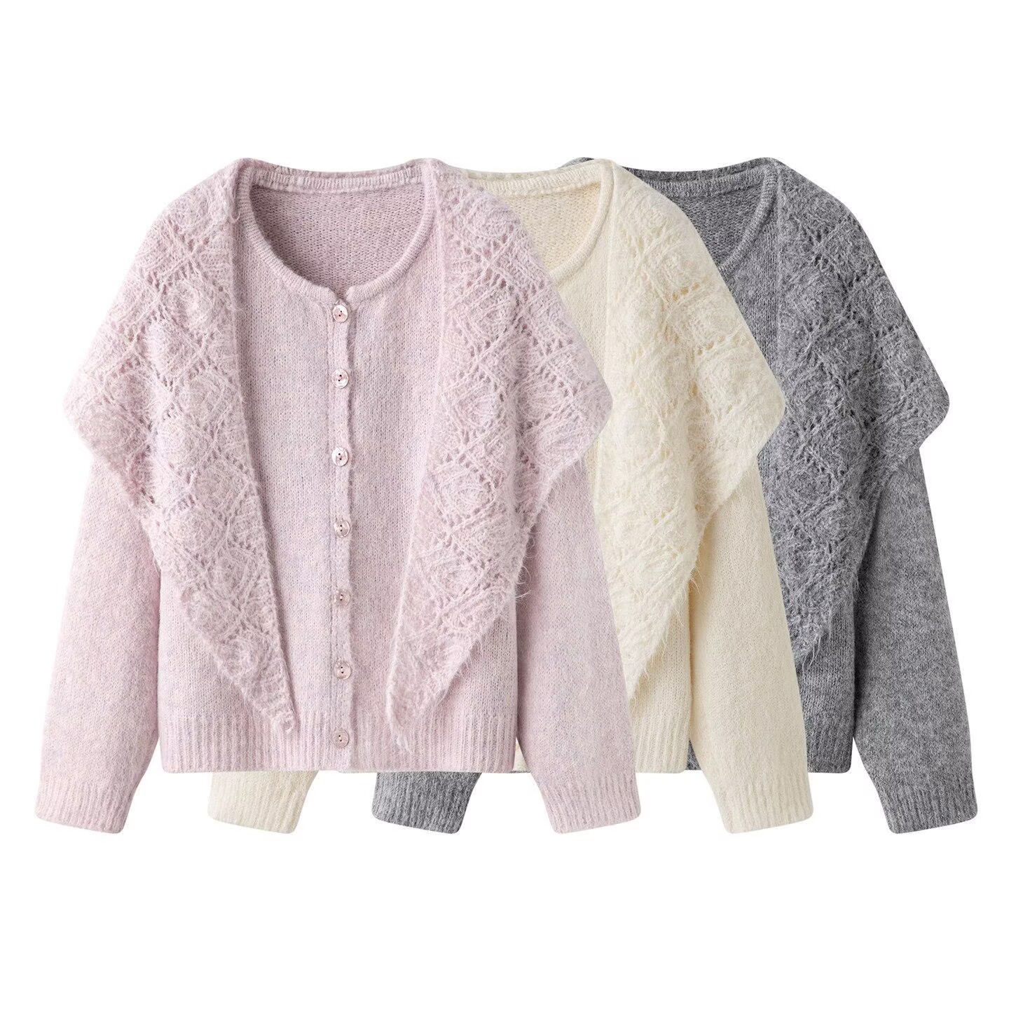 Cardigan pour femme, élégant, à manches longues, en maille, style cardigan ouvert, coupe ample, mode féminine, automne-hiver, cardigan décontracté et oversize.