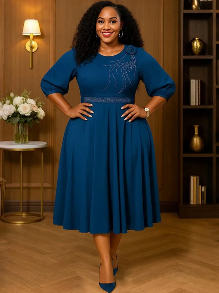 Robes Africaines Élégantes pour Femmes 2026 Dashiki Automne Été Robe Midi Vêtements Traditionnels Africains pour Dames S-2XL Robe Ankara