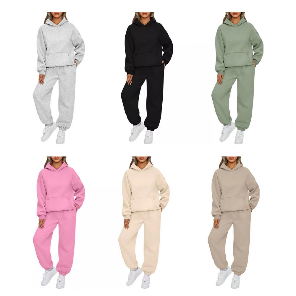 Ensembles pour femmes sweats à capuche pantalons 2 pièces tenues vêtements de sport esthétiques survêtement grande taille rose survêtement