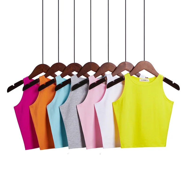 Bustier court en coton multicolore pour femme, haut sexy, haut court en fibre, 14 couleurs, mode, nouveau, 2022