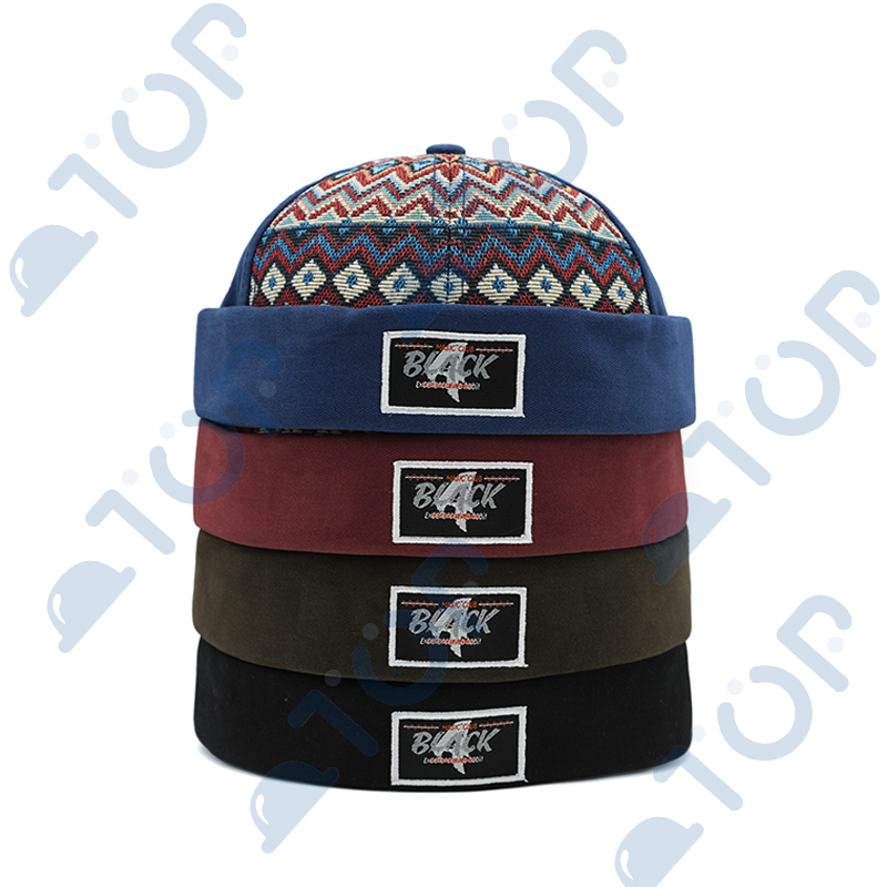 Casquette Docker à motif aztèque, style ethnique, sans visière, style vintage rétro, bonnet, chapeau pour homme et femme, réglable, pour l'extérieur