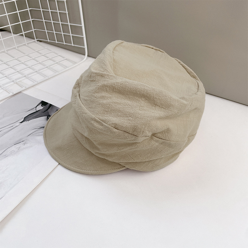 Béret plissé rétro pour femmes, chapeau irrégulier, grande taille de tête, petit visage, Protection solaire, chapeau polyvalent pour peintre, printemps été