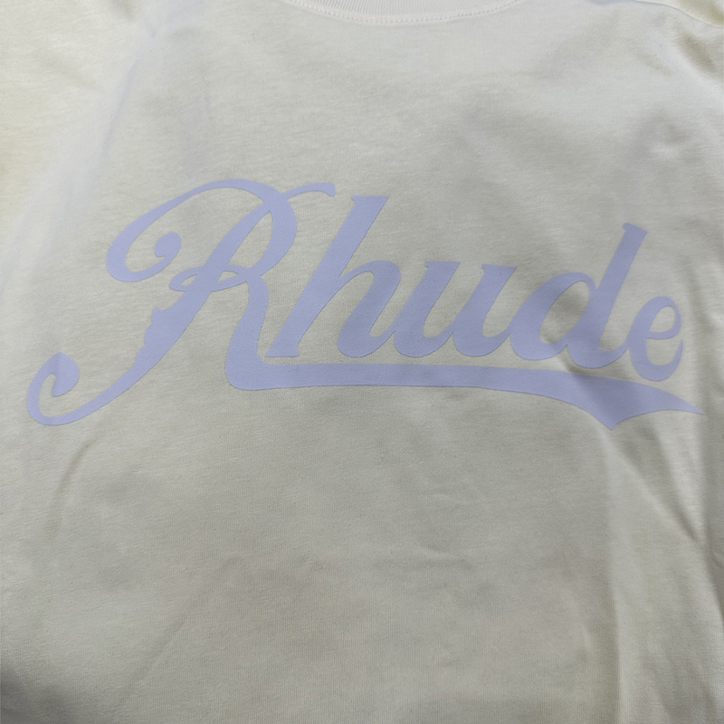 T-shirt Rhude de haute qualité, décontracté, avec logo imprimé, col rond, manches courtes, tendance estivale, pour hommes et femmes, en coton ample