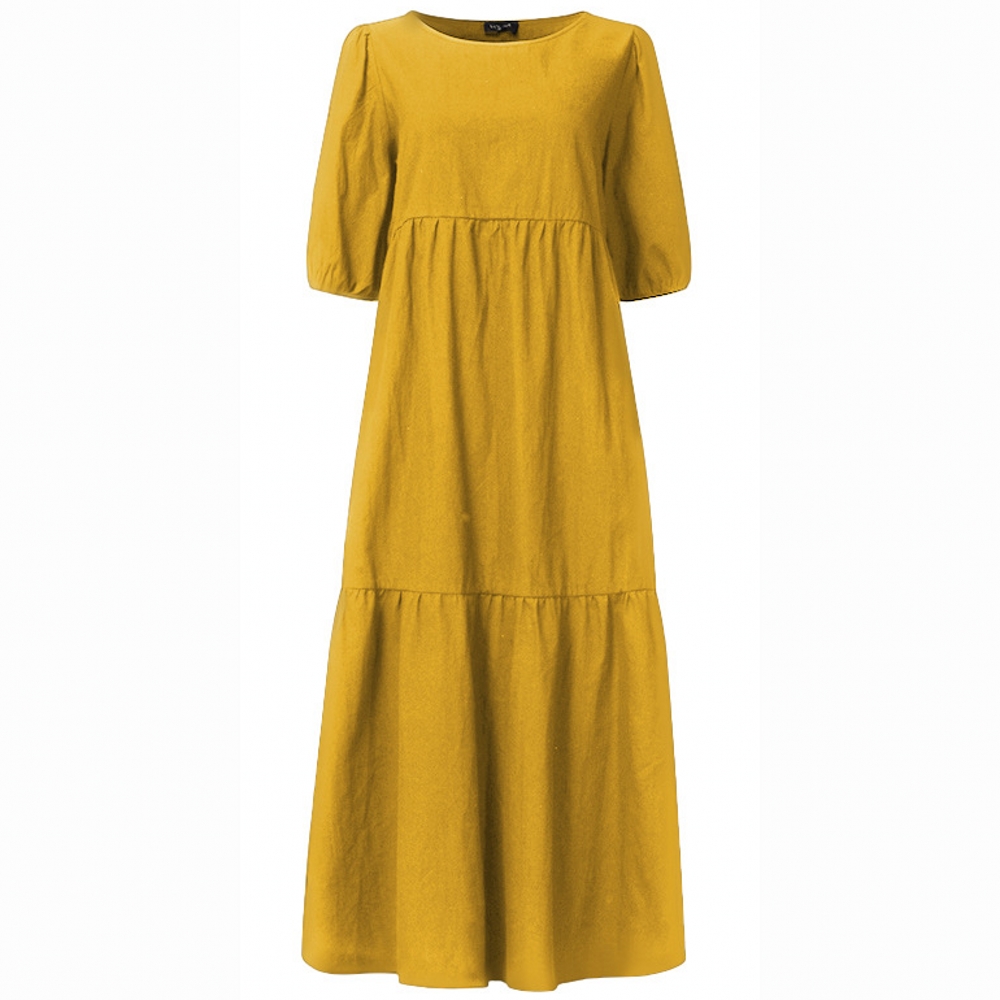 Robe d'été mi-mollet à manches lanterne pour femmes, robe d'été vintage sexy, robe de plage bohème décontractée, grande taille éducative, 2022