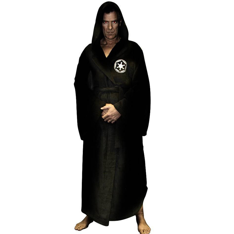 Homme flanelle Robe mâle avec capuche épaisse étoile Robe de chambre Jedi Empire hommes peignoir hiver longue Robe hommes Robes de bain Homewear