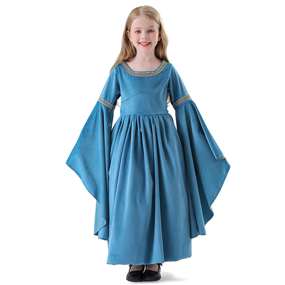 Robe de princesse elfe, robe de spectacle de festival, ensemble de la reine, robe de cour médiévale COS, déguisement somptueux pour Halloween et Noël