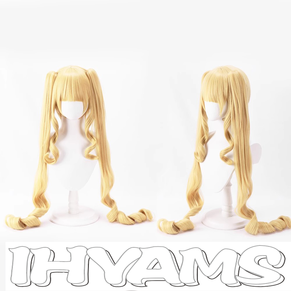 Perruques synthétiques longues bouclées dorées 100cm, perruques Cosplay Reiner Rubin, Heat 02/10/2018