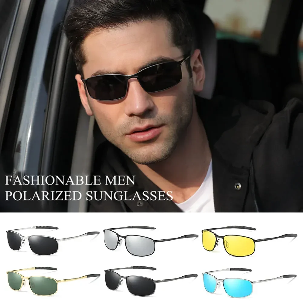 Lunettes de soleil polarisées hommes/femmes miroir de conduite lunettes de soleil monture métallique lunettes UV400 Anti-éblouissement lunettes de soleil en gros