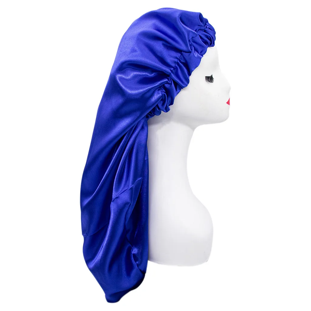 Bonnet de nuit en satin pour adultes, bonnet de soin des cheveux longs, bonnet de chimio unisexe, accessoires de coiffure
