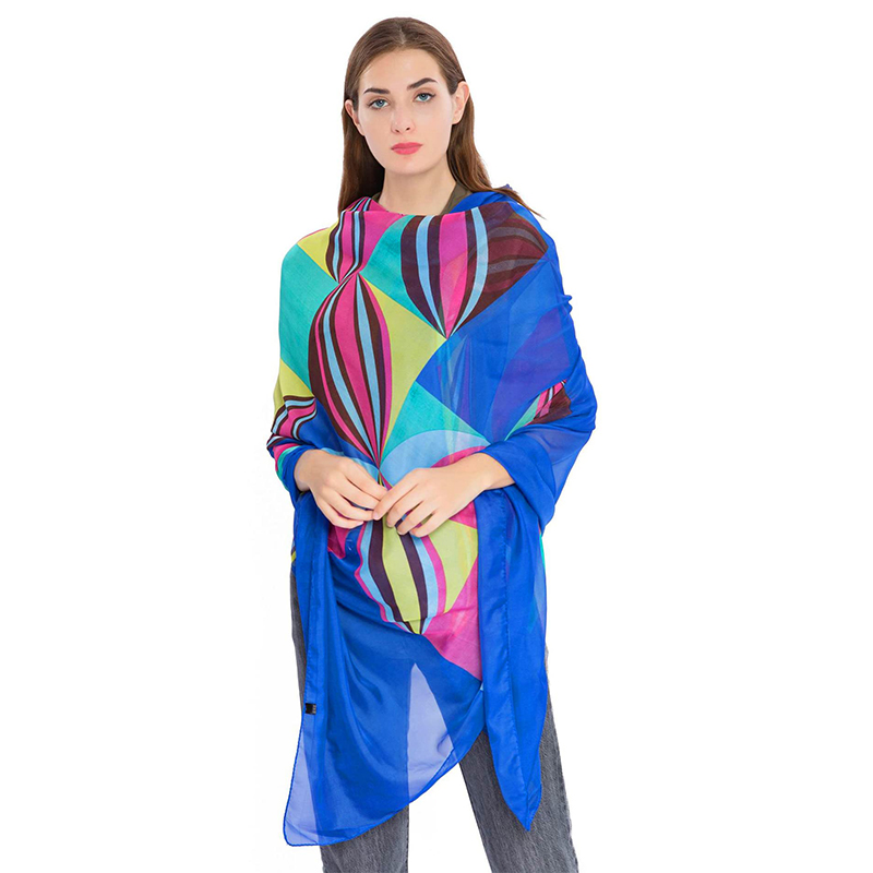 Parbones-Écharpe de plage en mousseline de soie pour femme, Industries ong, couverture, design géométrique, grande taille, serviette, vêtements d'été