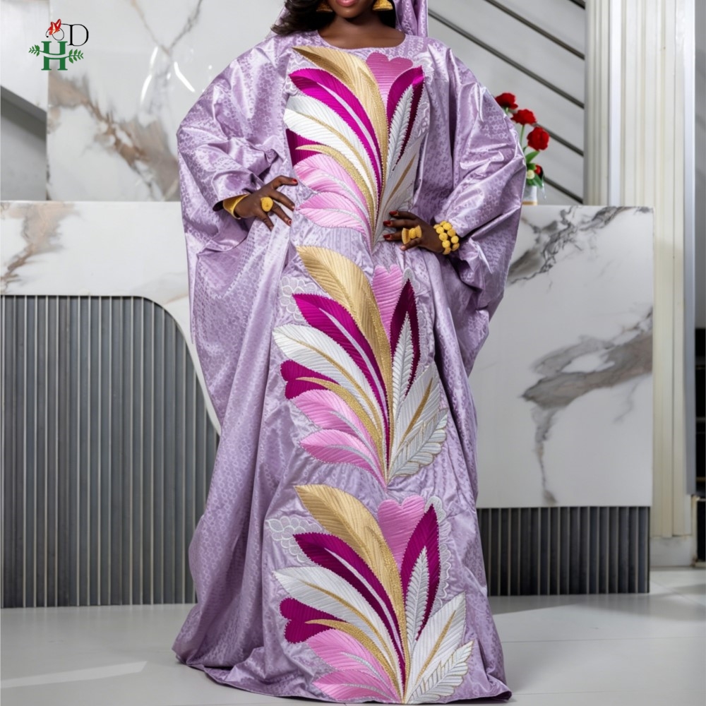 Robes H&D en solde, robes africaines pour femme, boubou du Nigeria, broderie originale, Bazin Riche, robe de mariage turque