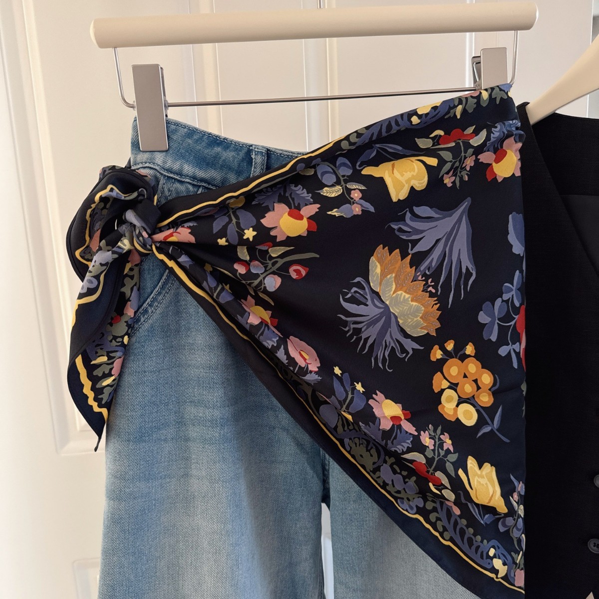 Écharpe Triangle florale polyvalente à la mode pour femmes, ceinture de taille, foulard décoratif, nouveau Style d'été, pour les déplacements élégants