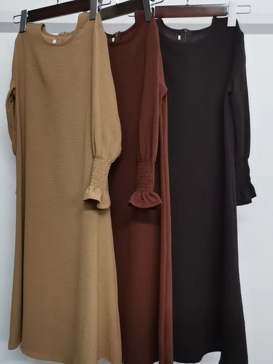 Robe longue unie à volants pour filles musulmanes, Abaya de Dubaï, Robe modeste du Ramadan, Kaftan Femme Musulmane, Vêtements islamiques, Robes africaines