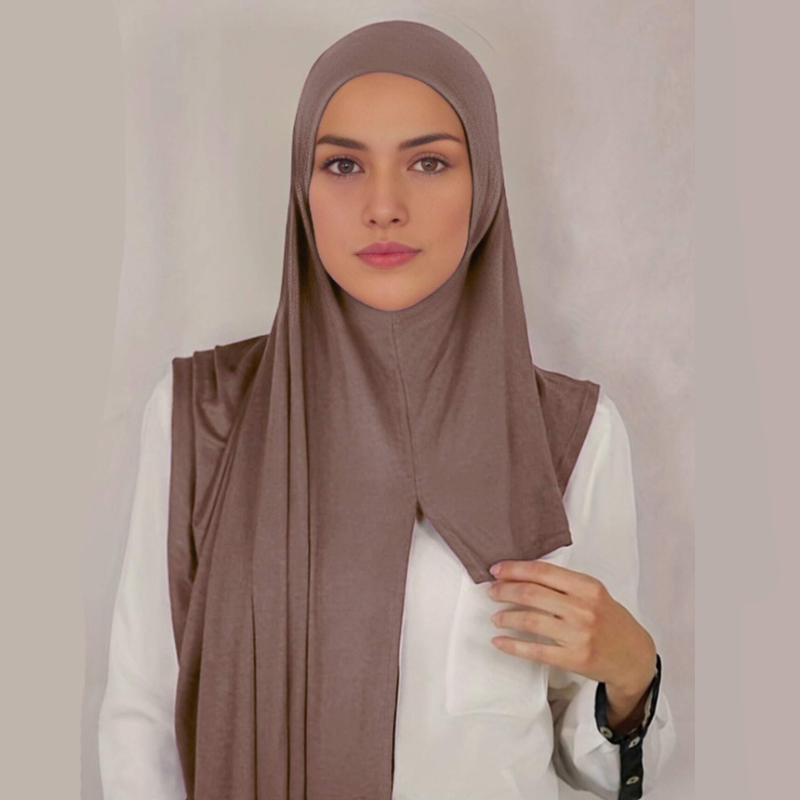 Bonnet musulman Hijab écharpe instantanée Hijab châle musulman longue écharpe enveloppement foulards prière Jersey écharpe pour les femmes mode
