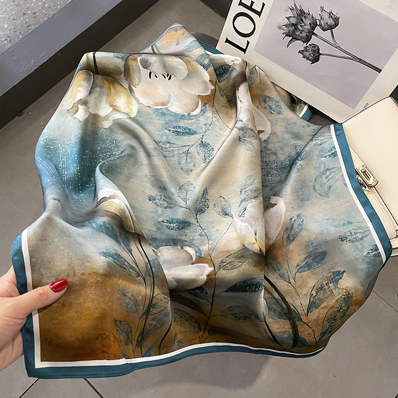 100% Foulard carré en soie naturelle femmes bandeau Foulard haute qualité Bandana foulards femme Foulard Foulard châle enveloppement
