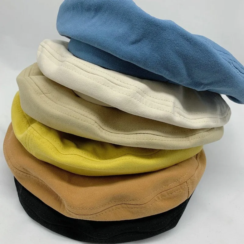 Casquette à visière octogonale en coton pour femme, bérets français vintage, chapeaux de peintre, béret militaire de rue, casquettes pour fille, automne et hiver